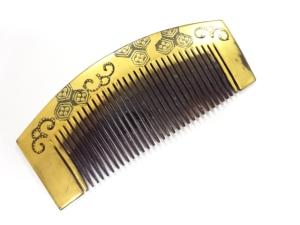 アンティーク　本鼈甲　漆塗り蒔絵　櫛